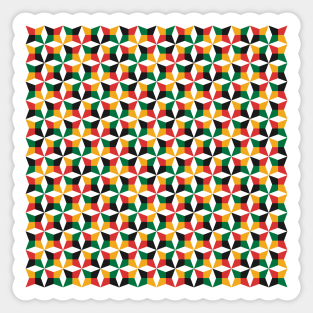 Geometric Diamond Pattern (Rasta Colours) Sticker